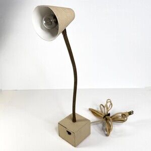 Vintage MCM Cream  Gooseneck Desk Lamp Adjustable Working